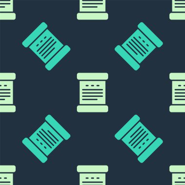 Yeşil ve bej bağımsızlık ilanı ikonu mavi arkaplandaki kusursuz deseni izole etti. Vektör