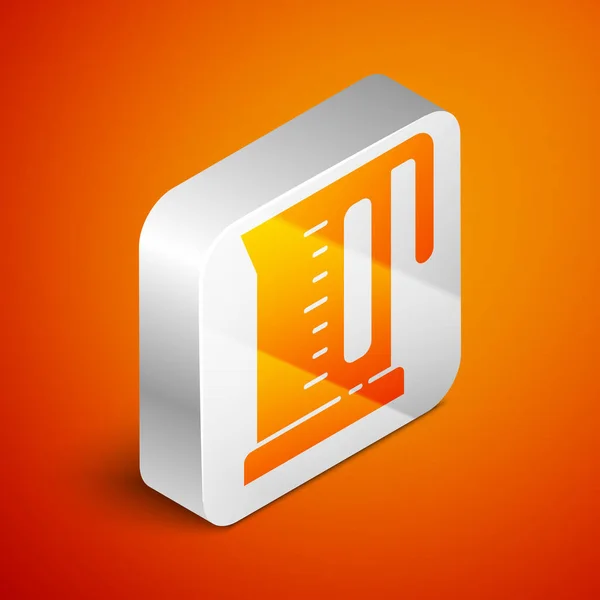 Isometrisk Elektrisk vattenkokare ikon isolerad på orange bakgrund. Tekanna ikon. Silverfyrkantig knapp. Vektor — Stock vektor