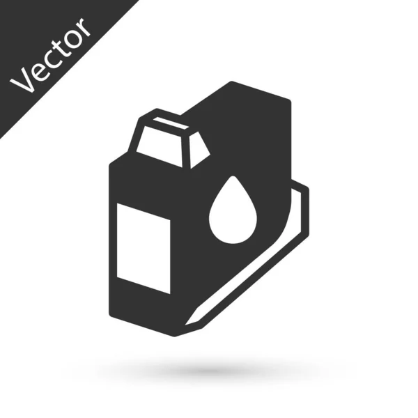 Grey Printer ink cartridge icon isolated on white background. Vector — Stock Vector