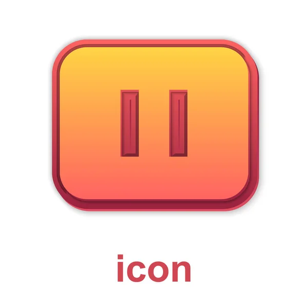 Icône bouton Pause or isolé sur fond blanc. Vecteur — Image vectorielle