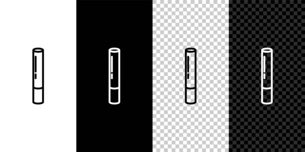 Set line Marijuana joint, spliff icon isolated on black and white background. Cigarette with drug, marijuana cigarette rolled. Vector Illustration — Stock Vector