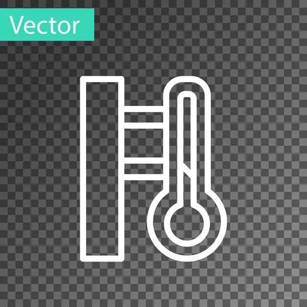 Termômetro de meteorologia preto ícone de medição isolado em fundo transparente. Equipamento termômetro mostrando clima quente ou frio. Vetor — Vetor de Stock