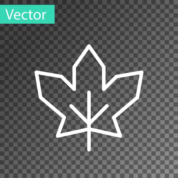 Witte lijn Canadese esdoorn blad pictogram geïsoleerd op transparante achtergrond. Canada symbool esdoorn blad. Vector — Stockvector