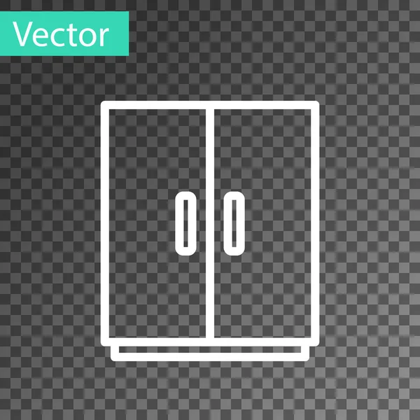 White line Wardrobe icon isolated on transparent background. Vector — Stock Vector