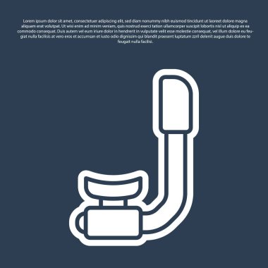 Mavi çizgi Snorkel simgesi mavi arkaplanda izole edildi. Su altı ekipmanları. Vektör