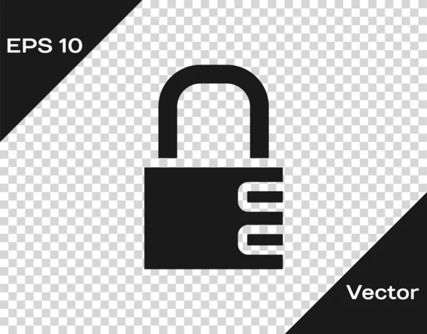 Icono de bloqueo combinado Black Safe aislado sobre fondo transparente. Candado de combinación. Seguridad, seguridad, protección, contraseña, privacidad. Vector — Vector de stock