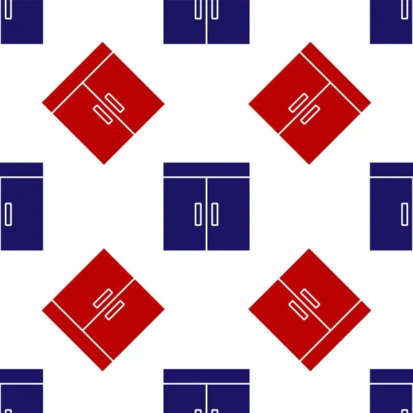 Ícone de guarda-roupa azul e vermelho isolado padrão sem costura no fundo branco. Vetor —  Vetores de Stock