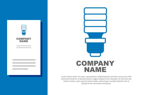 Blaues LED-Glühbirnen-Symbol isoliert auf weißem Hintergrund. Wirtschaftliche LED beleuchtete Glühbirne. Energiesparlampen sparen. Logo-Design-Vorlage Element. Vektor — Stockvektor