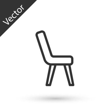 Gri çizgi Kol Koltuğu simgesi beyaz arkaplanda izole edildi. Vektör