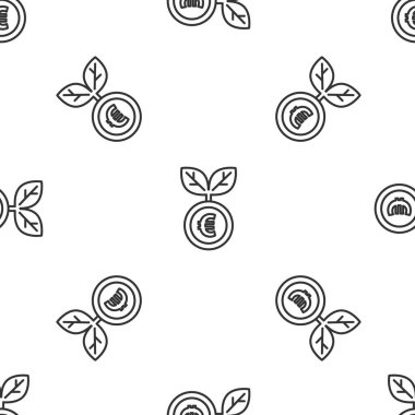 Gri çizgi Euro bitki ikonu beyaz arka planda kusursuz desen izole etti. İş yatırımı büyüme konsepti. Para tasarrufu ve yatırım. Vektör