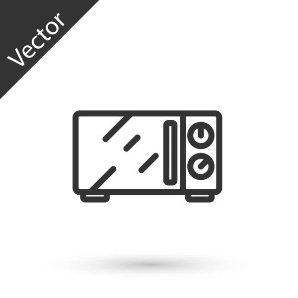 Línea gris Icono horno microondas aislado sobre fondo blanco. Icono de electrodomésticos. Vector — Vector de stock