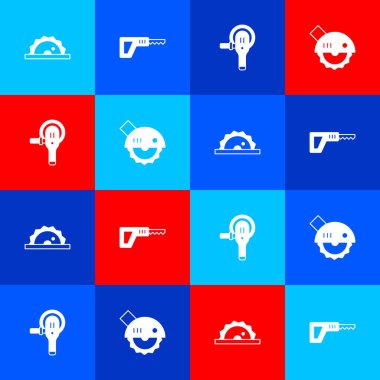 Elektrikli testere, Karşılaştırıcı, Açı öğütücü ve simge ayarla. Vektör