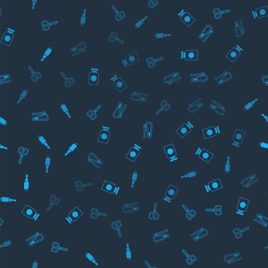 Tırnak makası, el kremi tüpü, keski ve Milling 'i kusursuz desenli manikür için hazırlayın. Vektör