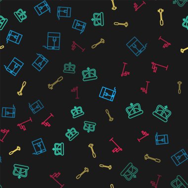 Kovayla, kral tacıyla, meşale aleviyle ve ortaçağ bayrağıyla hizaya geçin. Vektör