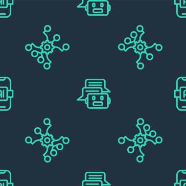 Sohbet robotu, sinirsel ağ ve yapay zeka yapay zekasını kusursuz desen üzerine ayarla. Vektör