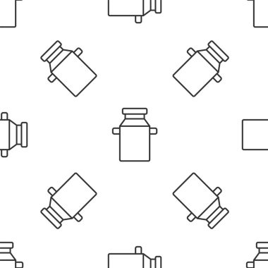 Gri çizgi süt ikonu için konteynır beyaz arka planda izole edilmiş pürüzsüz desen. Vektör