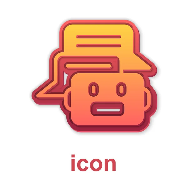 Gold Chat bot icono aislado sobre fondo blanco. Icono del chatbot. Vector — Vector de stock