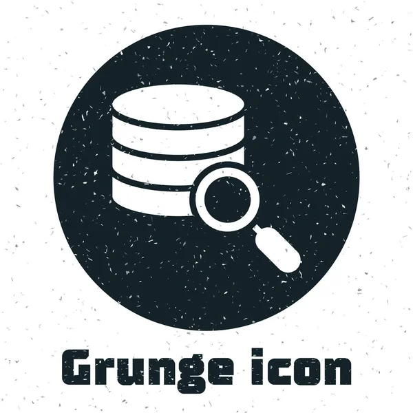 Servidor Grunge, Datos, Web Hosting icono aislado sobre fondo blanco. Dibujo vintage monocromo. Vector — Vector de stock