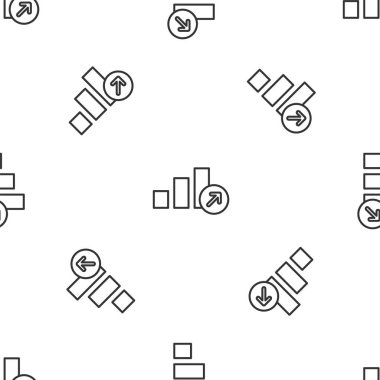 Gri çizgi finansal büyüme ikonu beyaz arka planda izole edilmiş pürüzsüz desen. Gelirleri arttırıyorum. Vektör