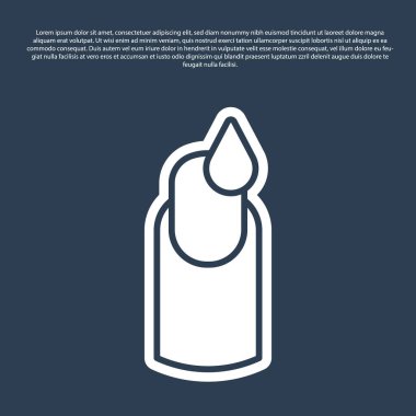 Mavi çizgi manikür simgesi mavi arkaplanda izole edildi. Vektör