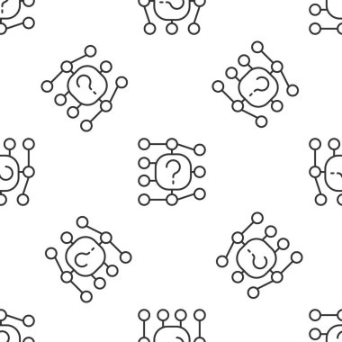 Gri çizgi sinirsel ağ simgesi beyaz arkaplandaki kusursuz deseni izole etti. Yapay zeka yapay zekası. Vektör