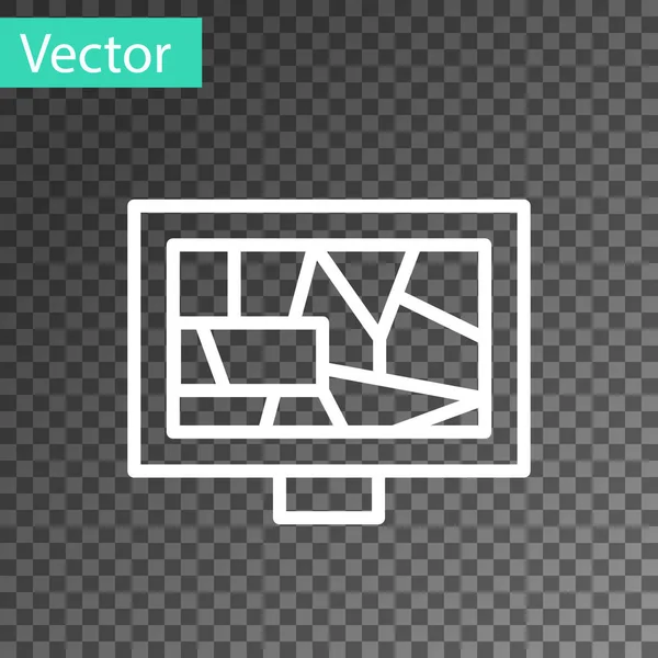 Fehér vonal Képművészet ikon elszigetelt átlátszó háttérrel. Vektor — Stock Vector
