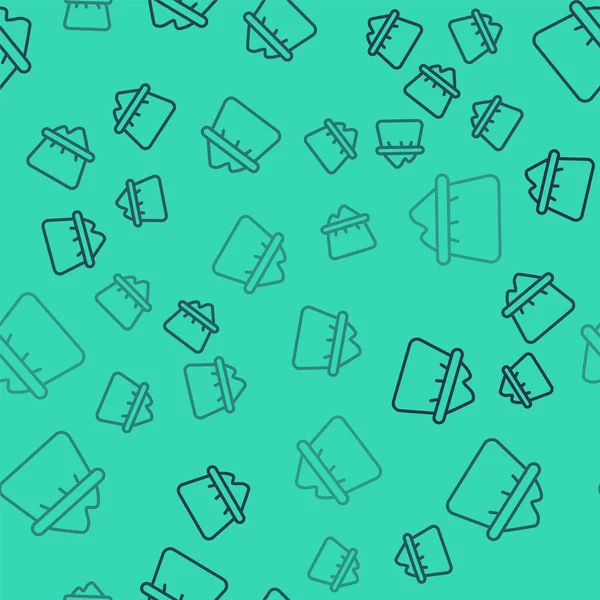 Un simgesinin siyah çizgisi yeşil arka planda izole edilmiş pürüzsüz desen. Vektör