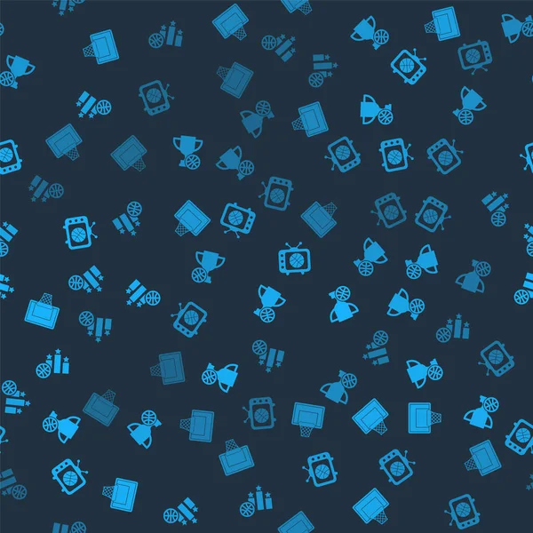 Basketbol sehpası, basketbol kupası, TV 'de maç ve spor şampiyonluğu podyumu. Vektör