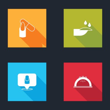 Tırnak törpüsü, manikür, manikür ve lamba simgesini ayarla. Vektör