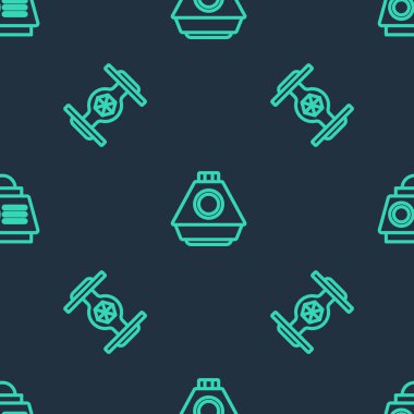 Hat uzay kapsülünü, kozmik gemiyi ve kusursuz deseni ayarlayın. Vektör