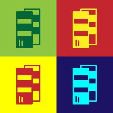 Pop art Pantone palette book swatch paint icon isolated on color background. Rainbow pantone paint table. Vector