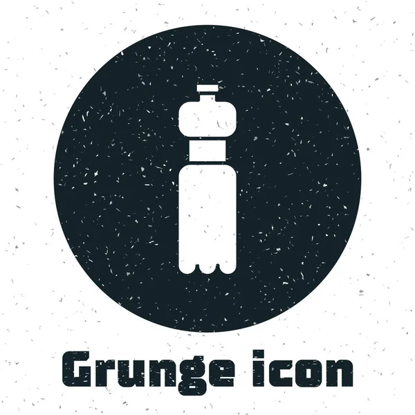 Grunge Bottle of water icon isolated on white background. Soda aqua drink sign. Monochrome vintage drawing. Vector Illustration — Vector de stock