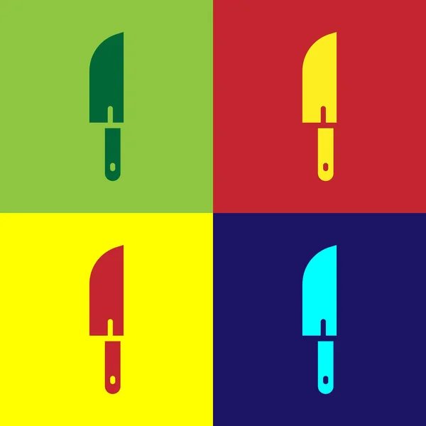 Pop art Couteau icône isolé sur fond de couleur. Symbole de couverts. Vecteur — Image vectorielle