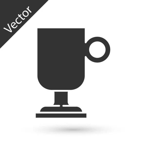 Grey Irish coffee icon isolated on white background. Vector - Stok Vektor
