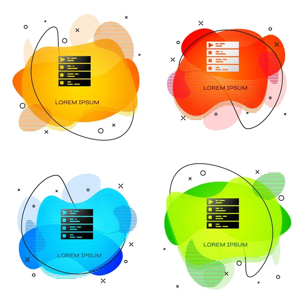 Black Music playlist icon isolated on white background. Abstract banner with liquid shapes. Vector — ストックベクタ