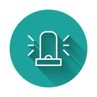 Siyah Flasher siren simgesi beyaz arkaplanda izole edildi. Acil durum sireni. Sıvı şekilli soyut pankart. Vektör