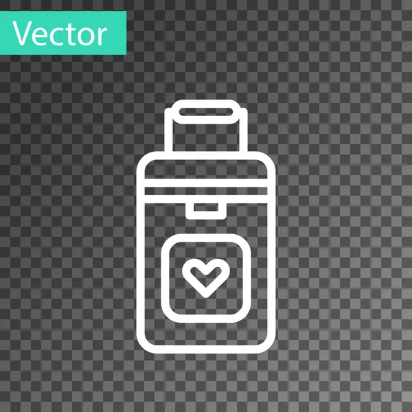 White line Cooler box for human organs transportation icon isolated on transparent background. Organ transplantation concept. Organ container. Vector Illustration — Vetor de Stock