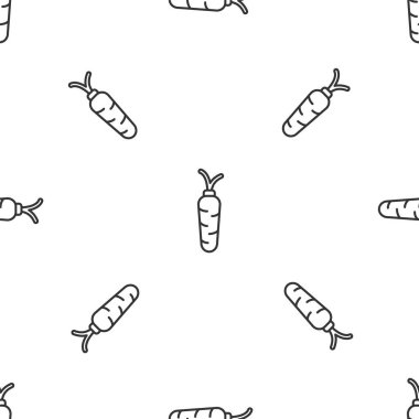 Gri çizgi havuç ikonu beyaz arka planda izole edilmiş pürüzsüz desen. Vektör