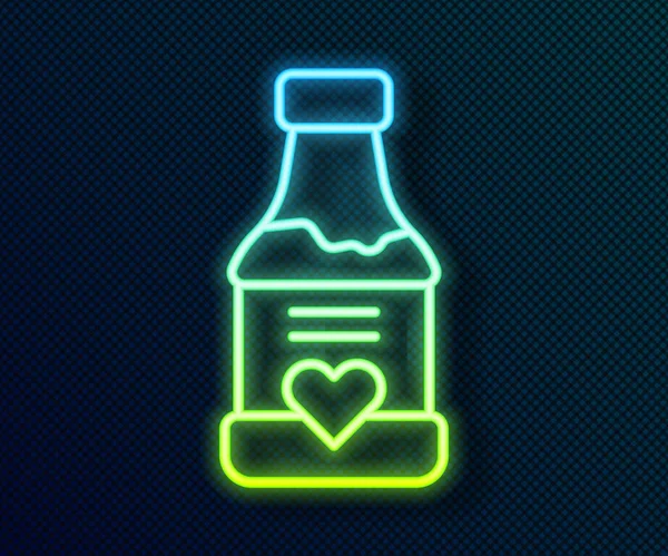 Leuchtende Neon-Linie Vitamin-Komplex der Pille Kapsel Symbol isoliert auf schwarzem Hintergrund. Gesunder Lebensstil. Vektor — Stockvektor