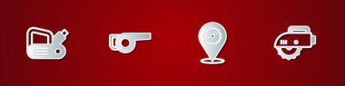 Set Electric planer tool, Leaf garden blower, Circular saw blade and circular icon. Vector