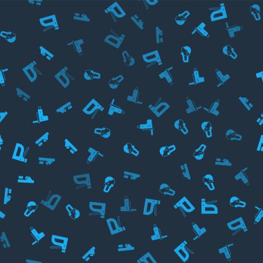 Set Construction stapler, Angle grinder, Electric jigsaw and Wood plane tool on seamless pattern. Vector