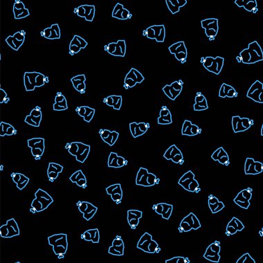 Çöp torbası simgesi siyah arka planda izole edilmiş. Vektör