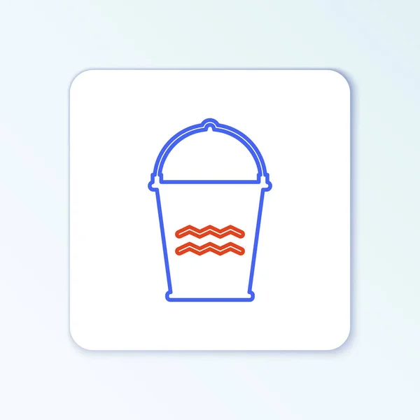 Line Bucket icoon geïsoleerd op witte achtergrond. Kleurrijk concept. Vector — Stockvector