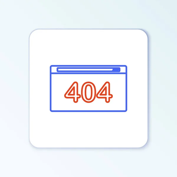 Lijnpagina met een 404 foutpictogram geïsoleerd op witte achtergrond. Template meldt dat de pagina niet is gevonden. Kleurrijk concept. Vector — Stockvector