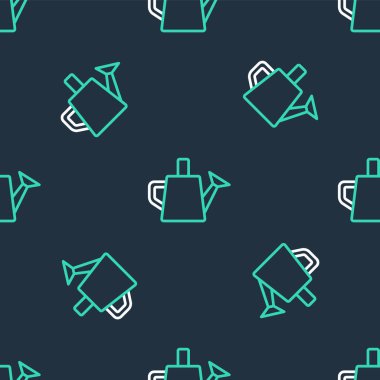 Çizgi Sulama simgesi siyah arkaplanda izole edilmiş kusursuz desen oluşturabilir. Sulama sembolü. Vektör