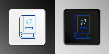 Line Medical book with leaf icon isolated on grey background. Colorful outline concept. Vector