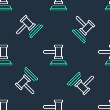 Yargıç Tokmak simgesi, siyah arkaplanda kusursuz desen tespit etti. Gavel cezaların, faturaların, mahkemenin, adaletin hükmünü verecek. Açık arttırma çekici. Vektör