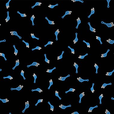 Çizgi Bal Çubuğu simgesi siyah arkaplanda izole edilmiş kusursuz desen. Tatlı kepçe. Vektör