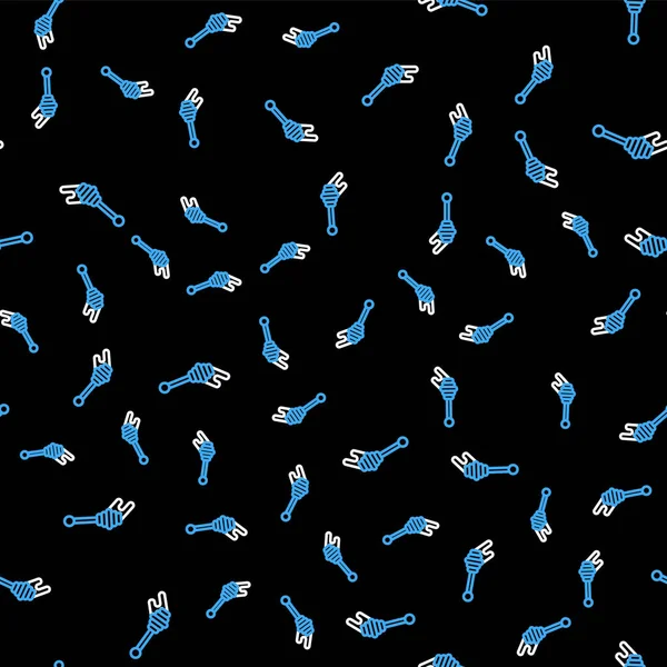 Çizgi Bal Çubuğu simgesi siyah arkaplanda izole edilmiş kusursuz desen. Tatlı kepçe. Vektör