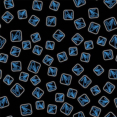 Line Declaration of independence icon isolated seamless pattern on black background. Vector